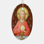 Jesus, der die Eucharistin einrichtet (SAU 045) Keramik Ornament (Rechts)