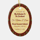 Jesus, der die Eucharistin einrichtet (SAU 045) Keramik Ornament (Hinten)