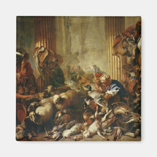 Jesus, der die Händler aus dem Tempel 2 treibt Magnet (Vorne)