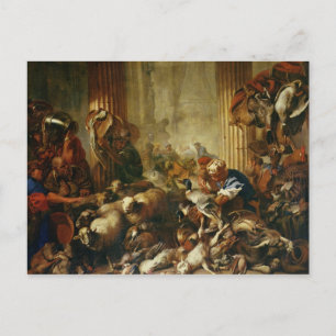 Jesus, der die Händler aus dem Tempel 2 treibt Postkarte