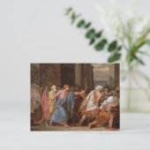 Jesus, der die Kaufleute aus dem Tempel treibt Postkarte (Stehend Vorderseite)