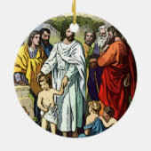Jesus, der die Kinder segnet Keramik Ornament (Hinten)