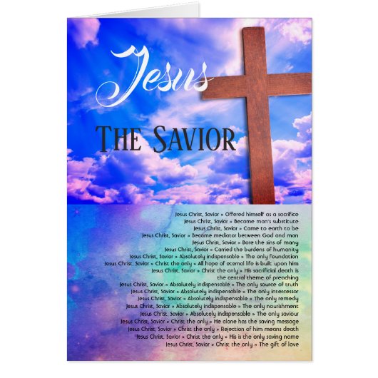 Jesus der Erretter, Schöne Christliche Karte (Vorne)
