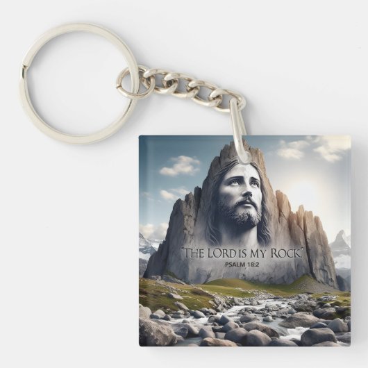 Jesus der Felsen des Zeitalters Schlüsselanhänger (Vorderseite)