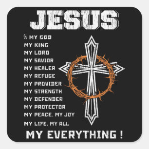 Jesus der Grund für die Christliche Weihnachtszei Quadratischer Aufkleber