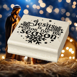 Jesus der Grund für die Weihnachtszeit Platz Holz Gummistempel