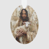 Jesus der gute Hirte hält das Lamm Ornament (Vorderseite)