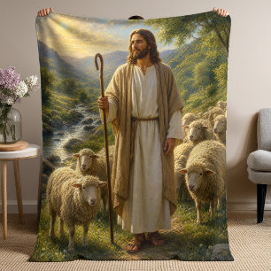 Jesus der Gute Hirte im Golden Valley Fleecedecke