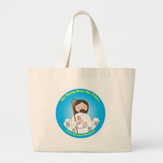 Jesus der gute Hirte Jumbo Stoffbeutel (Vorne)