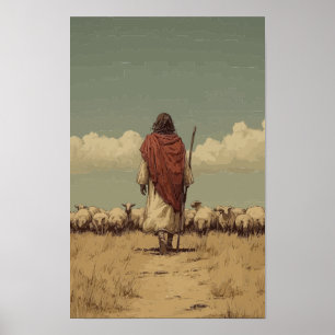 Jesus der Gute Hirte Poster
