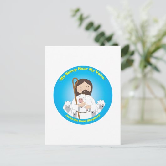 Jesus der gute Hirte Postkarte (Stehend Vorderseite)