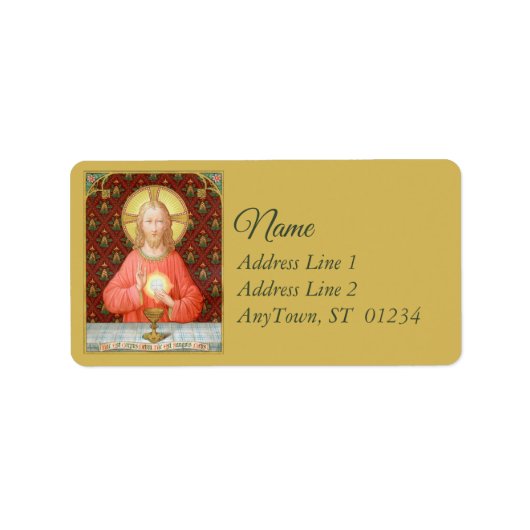 Jesus, der Heilige Kommunion (SAU 045) Adressaufkleber (Vorne)