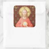 Jesus, der Heilige Kommunion (SAU 045) Quadratischer Aufkleber (Tasche)