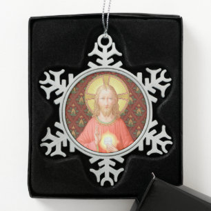 Jesus, der Heilige Kommunion (SAU 045) Schneeflocken Zinn-Ornament