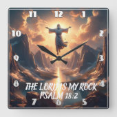 Jesus, der Herr, ist mein Fels Quadratische Wanduhr (Vorderseite)