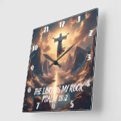 Jesus, der Herr, ist mein Fels Quadratische Wanduhr (Winkel)