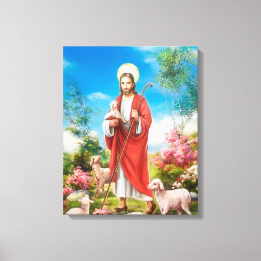 Jesus der Hirte Leinwanddruck (Vorderseite)