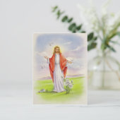 Jesus der Hirte Postkarte (Stehend Vorderseite)