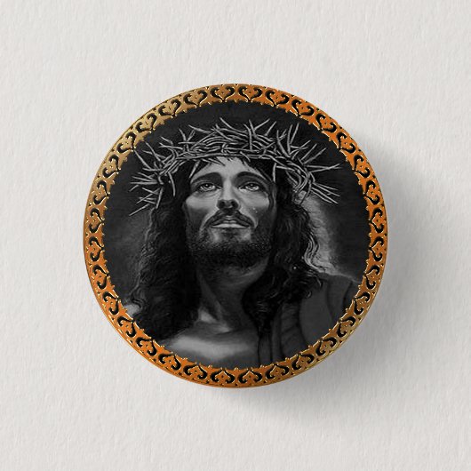 Jesus, der in den Himmel schaut Button (Vorderseite)