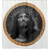 Jesus, der in den Himmel schaut Duschvorhang (Vorderseite)