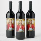 Jesus der König segne heiliges Herz Jesu Weinetikett (Flaschen)