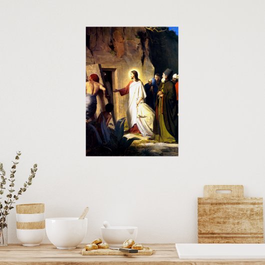 Jesus, der Lazarus aus den Toten erhebt Poster (Küche)