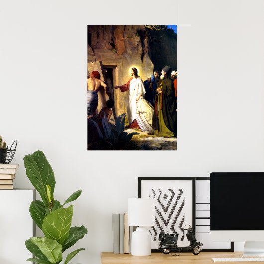 Jesus, der Lazarus aus den Toten erhebt Poster (Heimbüro)