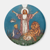 Jesus der Löwe und das Lamm Magnet (Vorne)