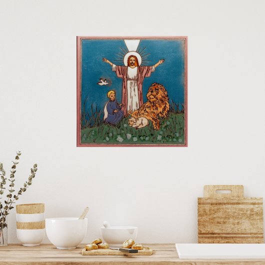 Jesus der Löwe und das Lamm Poster (Küche)