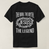 jesus der Mann der Mythos der Legende schwarz T-Shirt (Design vorne)