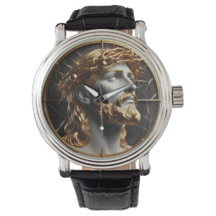 Jesus, der mit Dornen in den Himmel schaut Armbanduhr