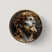 Jesus, der mit Dornen in den Himmel schaut Button (Vorderseite)