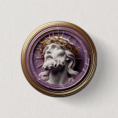 Jesus, der mit Dornen in den Himmel schaut Button (Vorderseite)