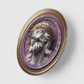 Jesus, der mit Dornen in den Himmel schaut Runde Wanduhr (Winkel)