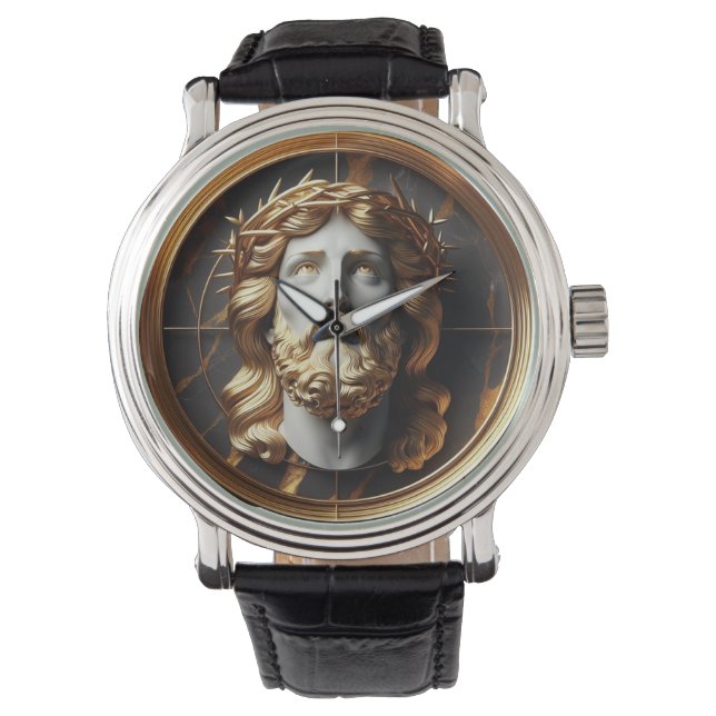 Jesus, der mit göttlicher Begegnung in den Himmel  Armbanduhr (Vorderseite)