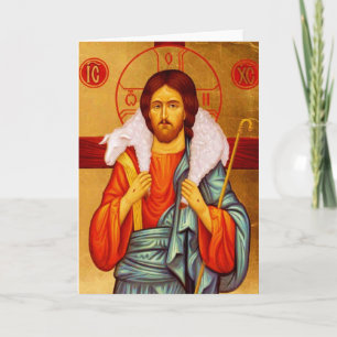 Jesus, der Sucher verlorener Schafe Feiertagskarte