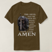 Jesus, der Teufel, sah mich mit meinem Kopf unten T-Shirt (Design vorne)