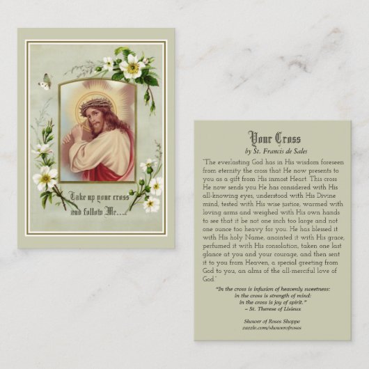 Jesus, der über das Gebet fährt, religiöse Heilige Visitenkarte (Vorne/Hinten)