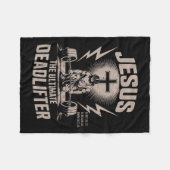 Jesus Der ultimative Deadlifter Lustiger Christlic Fleecedecke (Vorderseite (Horizontal))