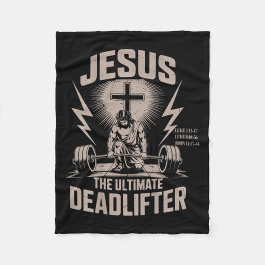 Jesus Der ultimative Deadlifter Lustiger Christlic Fleecedecke (Vorderseite)
