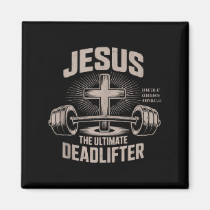 Jesus Der ultimative Deadlifter Muskel Kid Lustig  Magnet