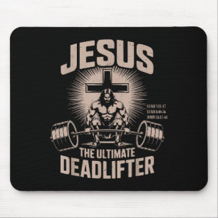 Jesus Der ultimative Deadlifter Muskel Kid Lustig  Mousepad