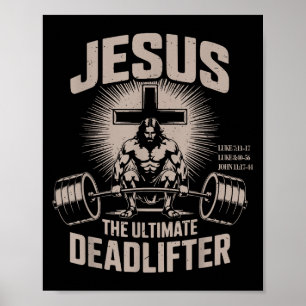 Jesus Der ultimative Deadlifter Muskel Kid Lustig  Poster