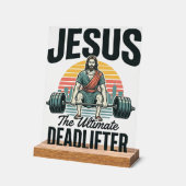 Jesus Der ultimative Deadlifter Vintage Acrylschild (Winkel)