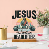 Jesus Der ultimative Deadlifter Vintage Acrylschild (Hochzeit)