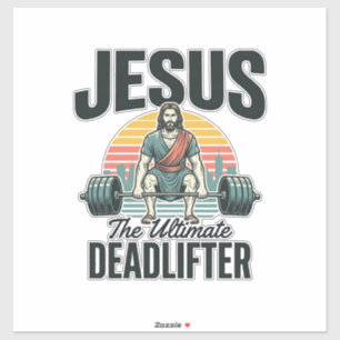 Jesus Der ultimative Deadlifter Vintage Aufkleber