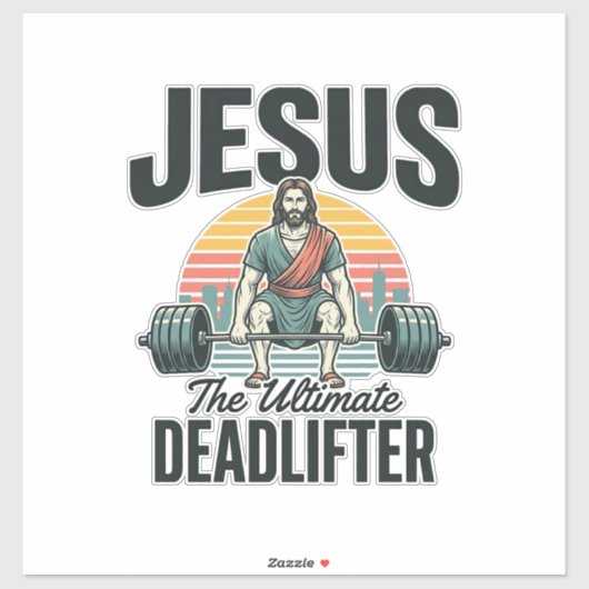 Jesus Der ultimative Deadlifter Vintage Aufkleber (Blatt)
