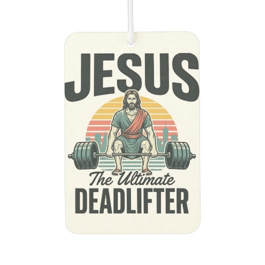 Jesus Der ultimative Deadlifter Vintage Autolufterfrischer (Vorderseite)