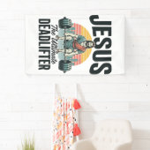 Jesus Der ultimative Deadlifter Vintage Banner (Insitu)