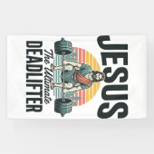 Jesus Der ultimative Deadlifter Vintage Banner (Horizontal)